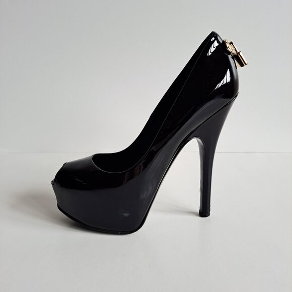 Louis Vuitton Black Leather Platform Oh Really! Peep Toe Pumps Size 36 - Picture 2 of 16